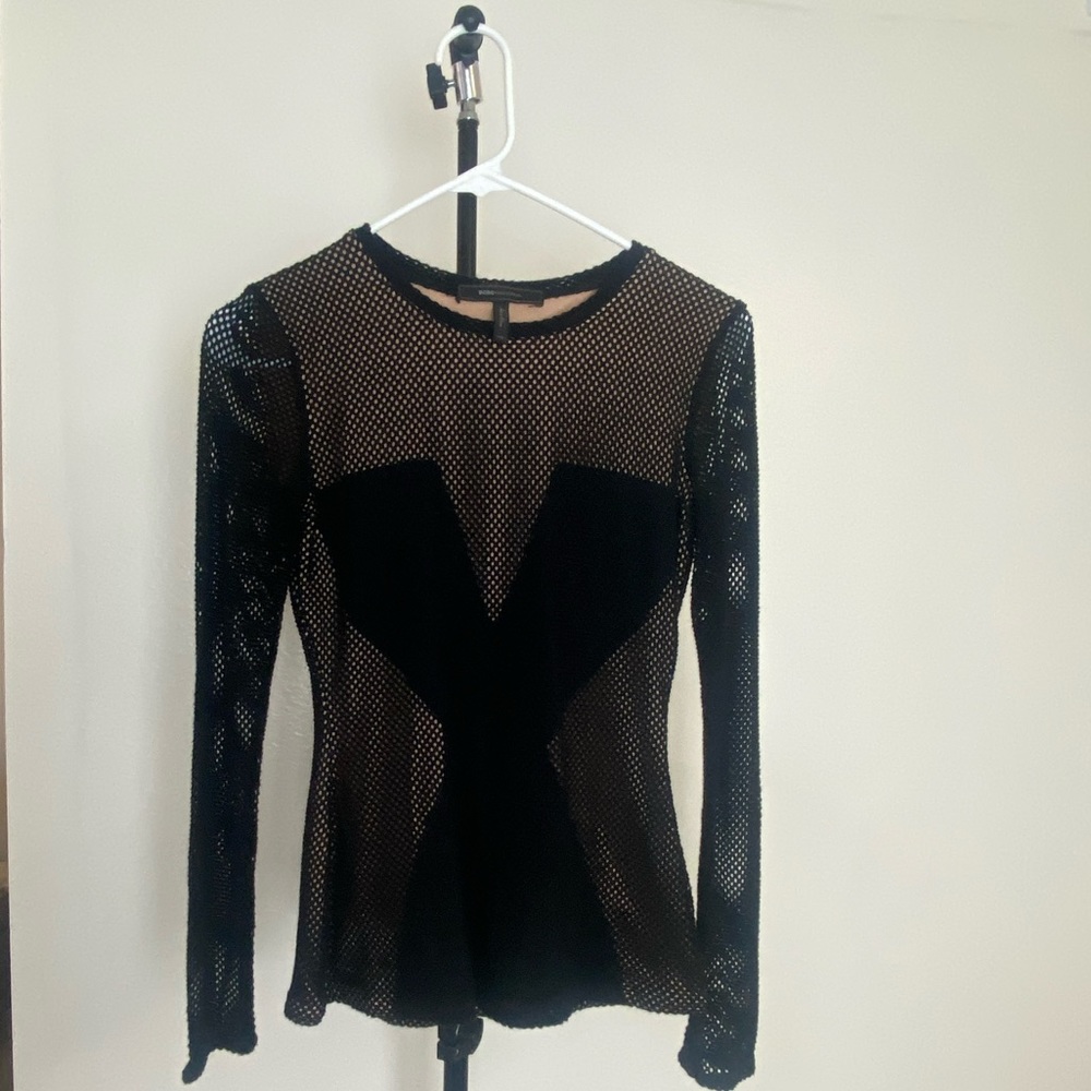 BCBG Sheer Panel Top